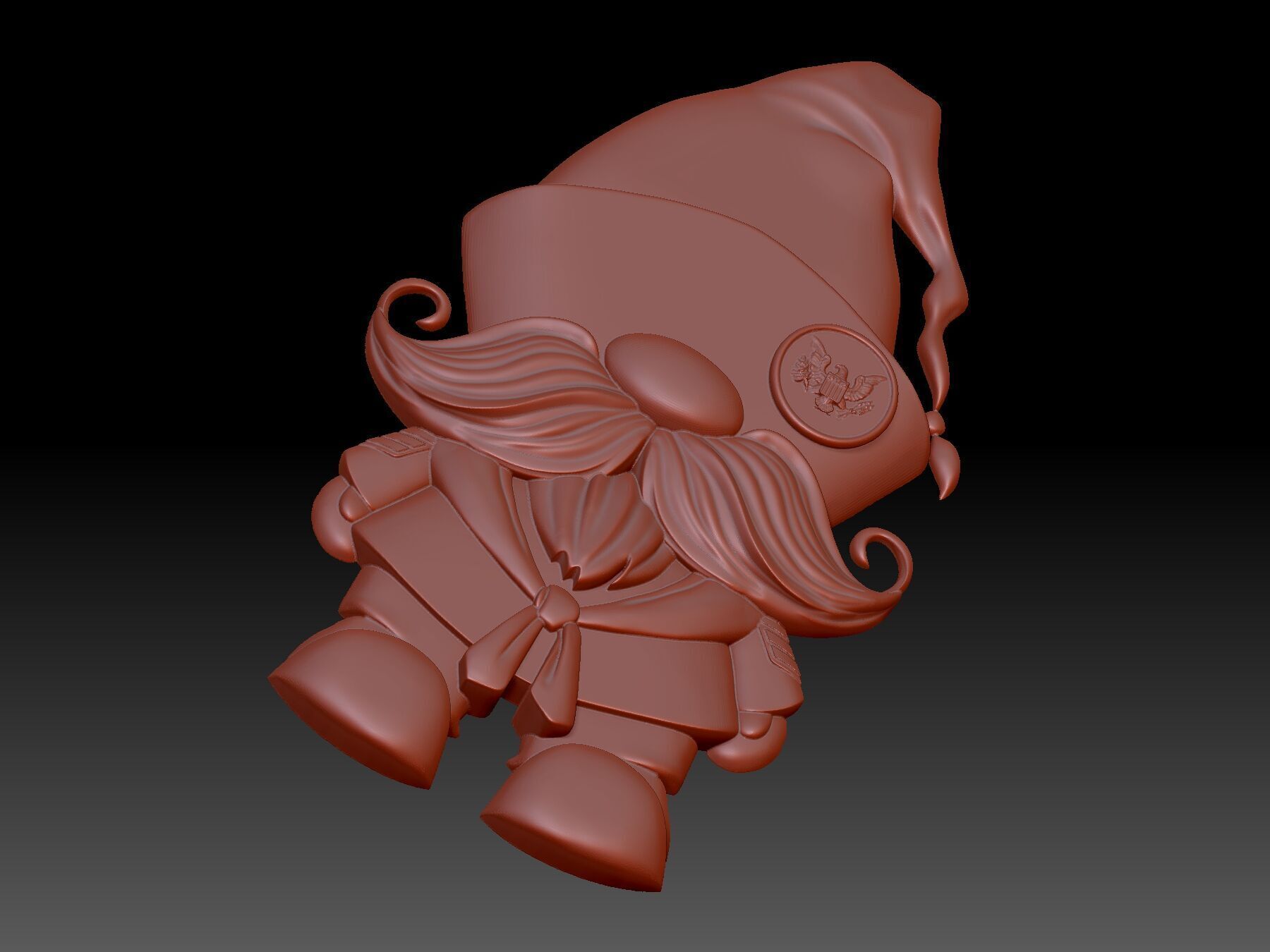 Military Gnome 3D print model_4