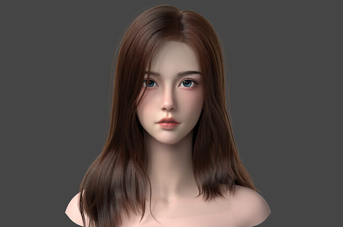 3D model of a beautiful woman  head 3D model