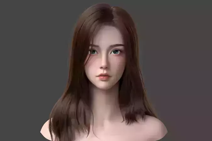 3D model of a beautiful woman  head