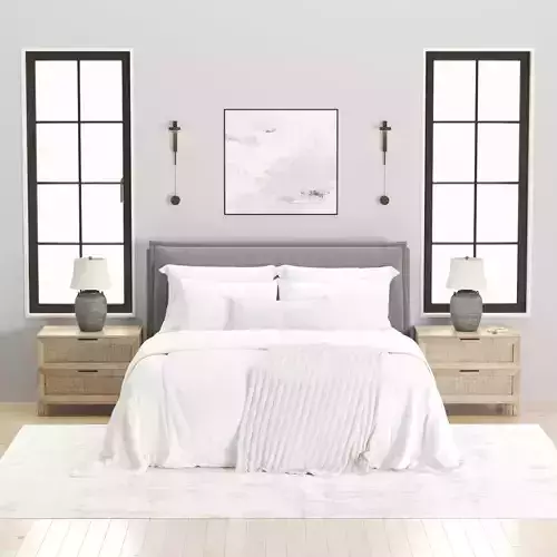 minimalistic modern bedroom 3D model