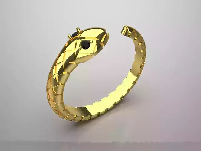 Luxury yellow gold snake design ring jr00132