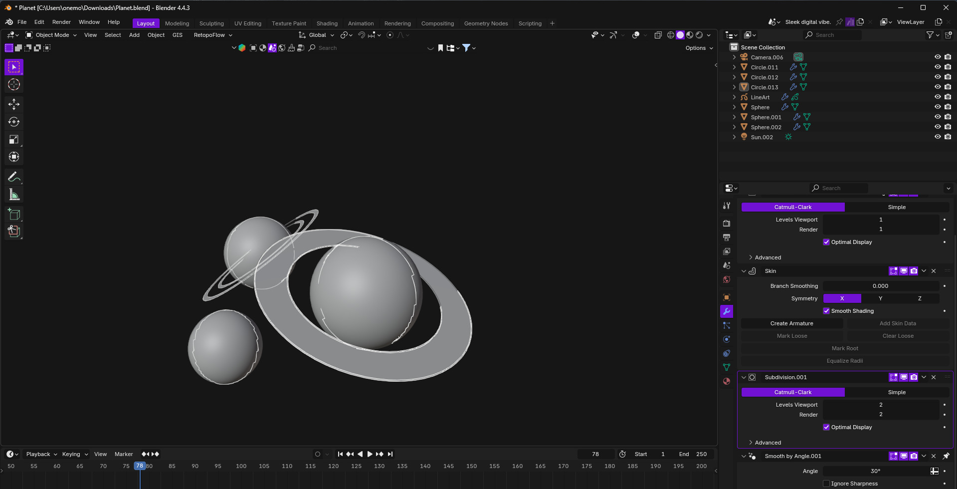 Vibrant Outer Space Planets  Digital 3D Art Low-poly 3D model_3