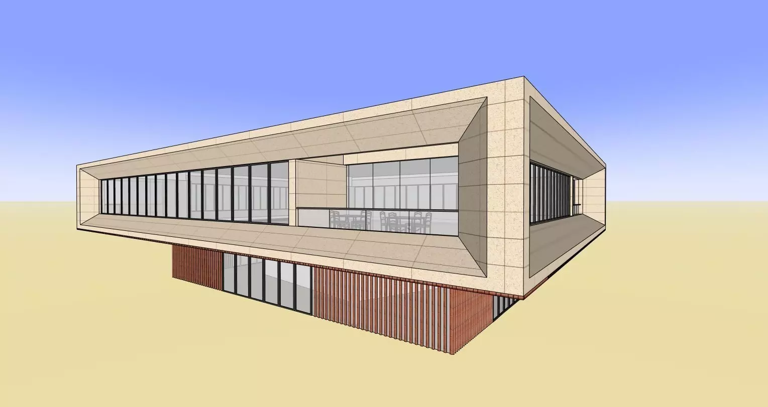school building Sketchup model 3D model_0