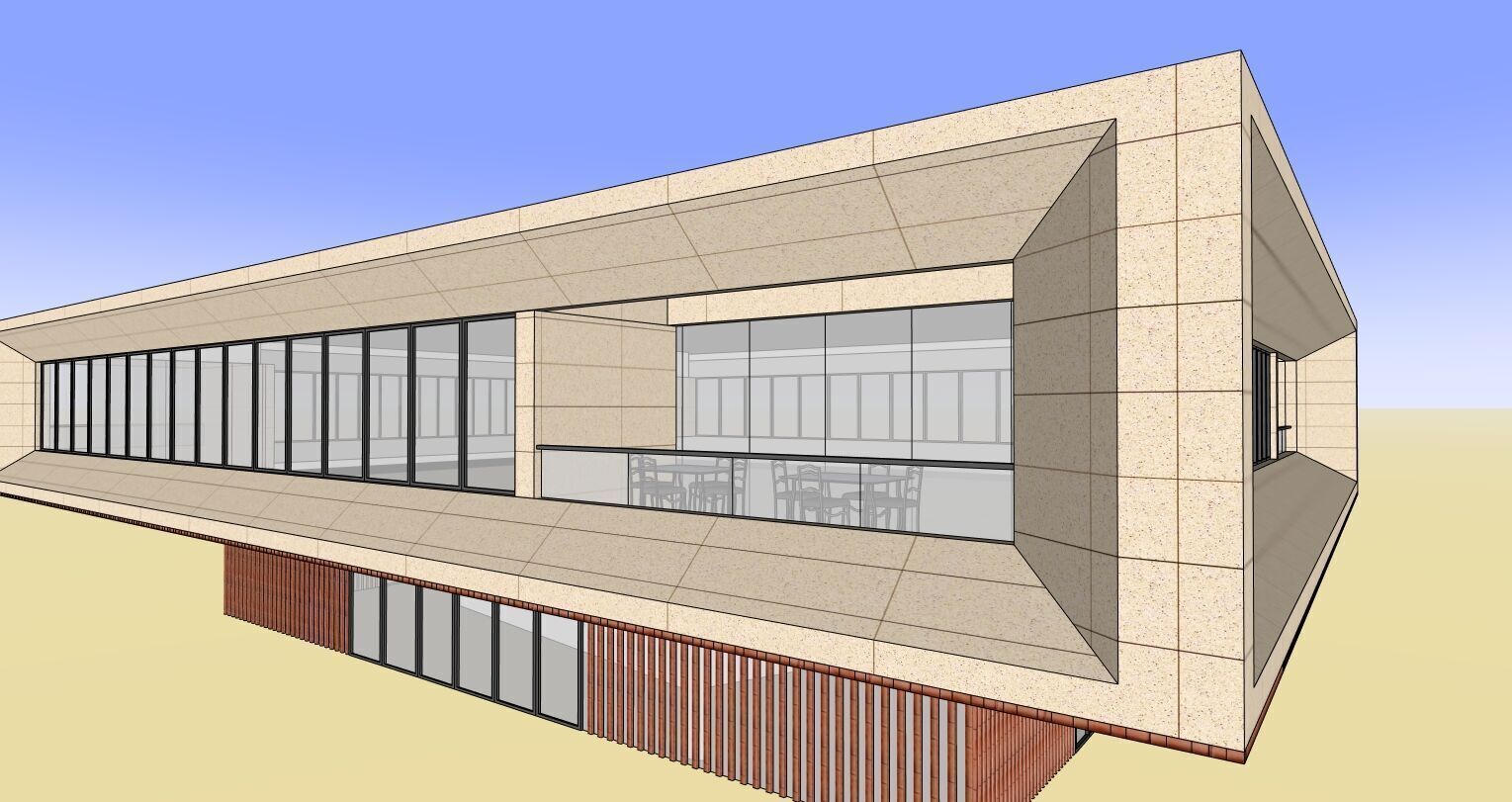 school building Sketchup model 3D model_3