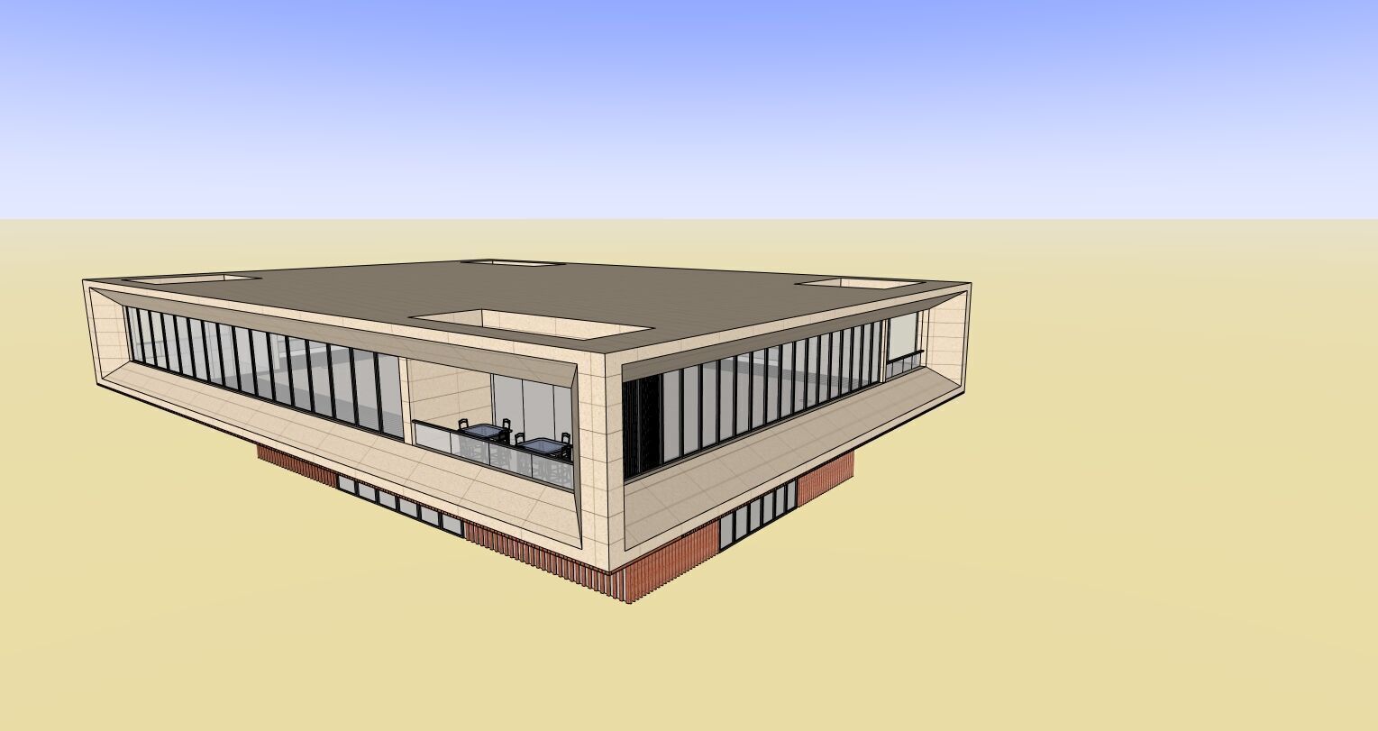 school building Sketchup model 3D model_2