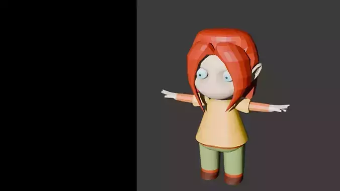 Lily 3D Model Low poly character