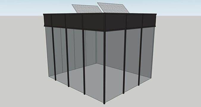 glass conservatory pavilion 3D model