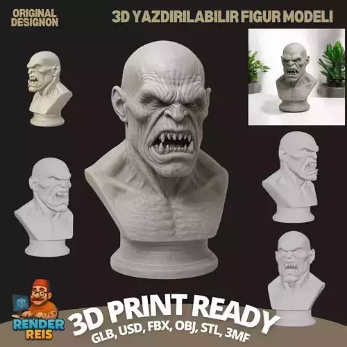 A Cunning Threat Goblin Bust 3D Model
