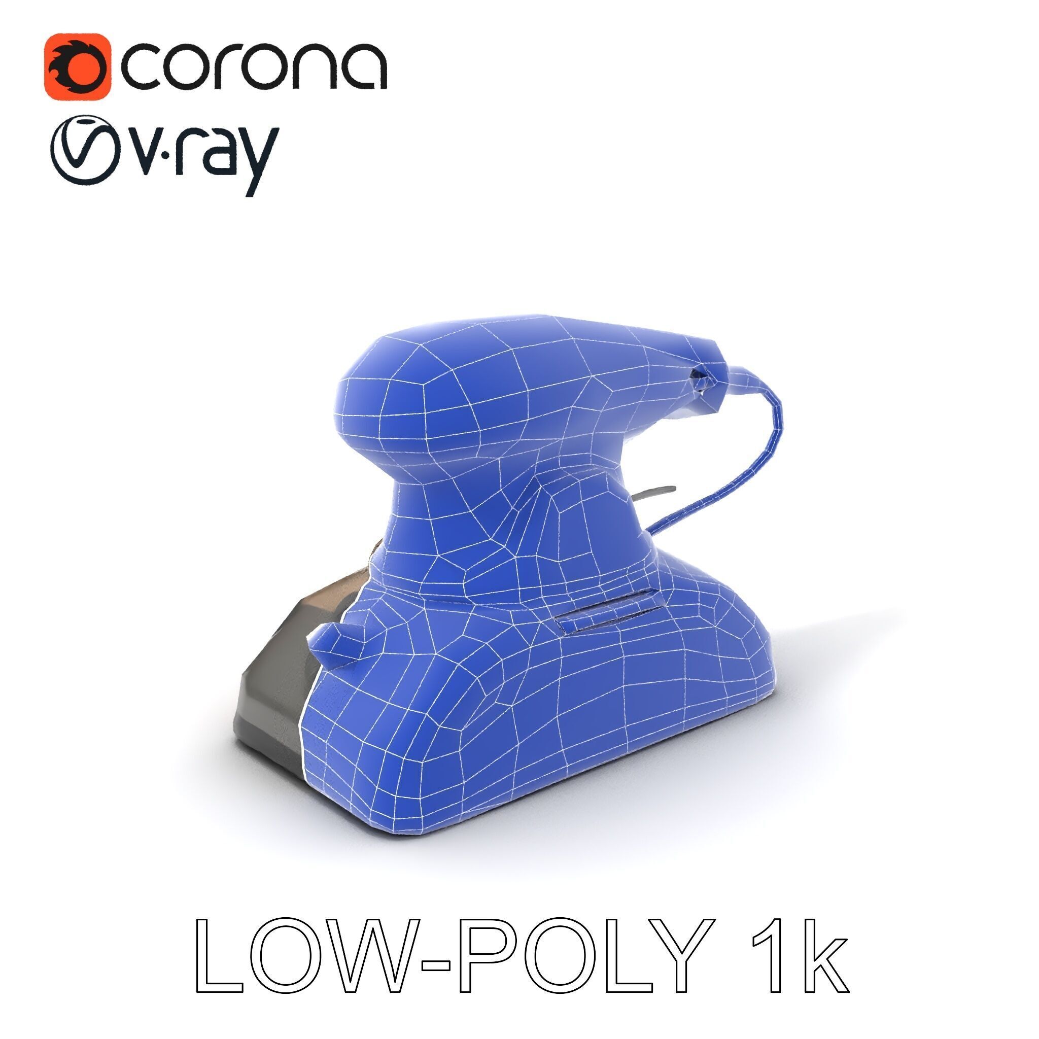 Electric Handheld Sander Model Pack Low-poly 3D model_7