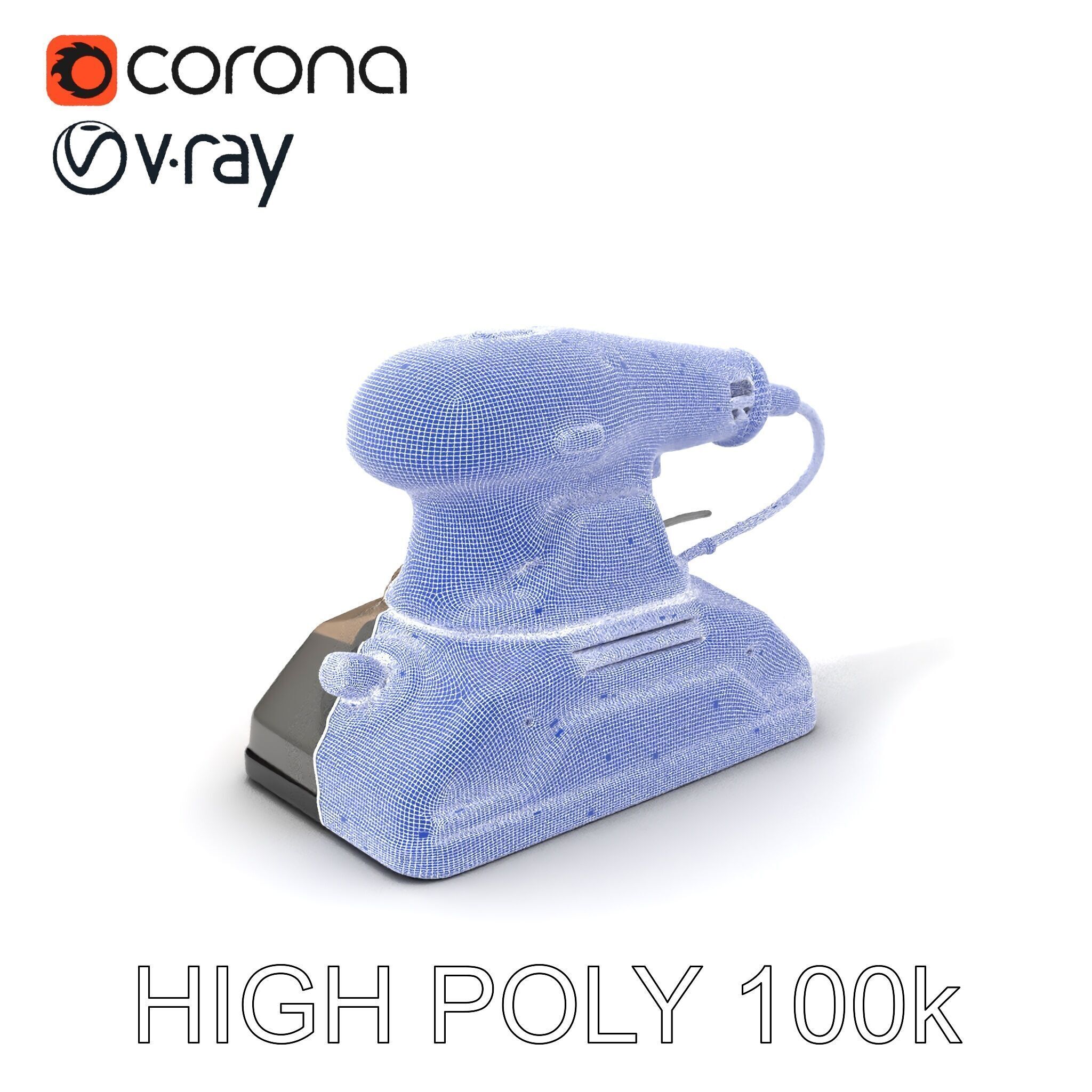 Electric Handheld Sander Model Pack Low-poly 3D model_3