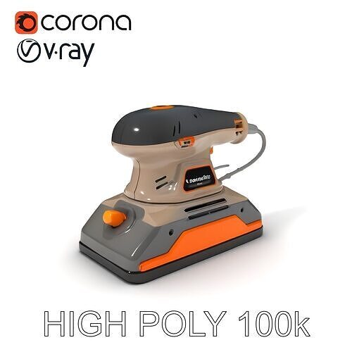 Electric Handheld Sander Model Pack Low-poly 3D model