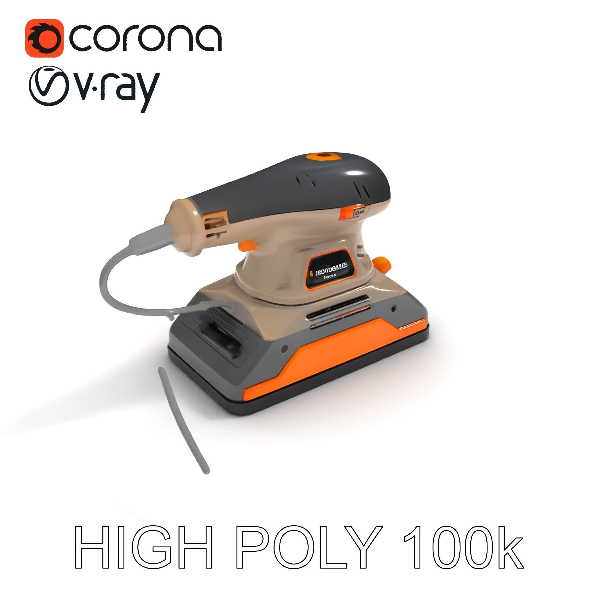 Electric Handheld Sander Model Pack Low-poly 3D model_8