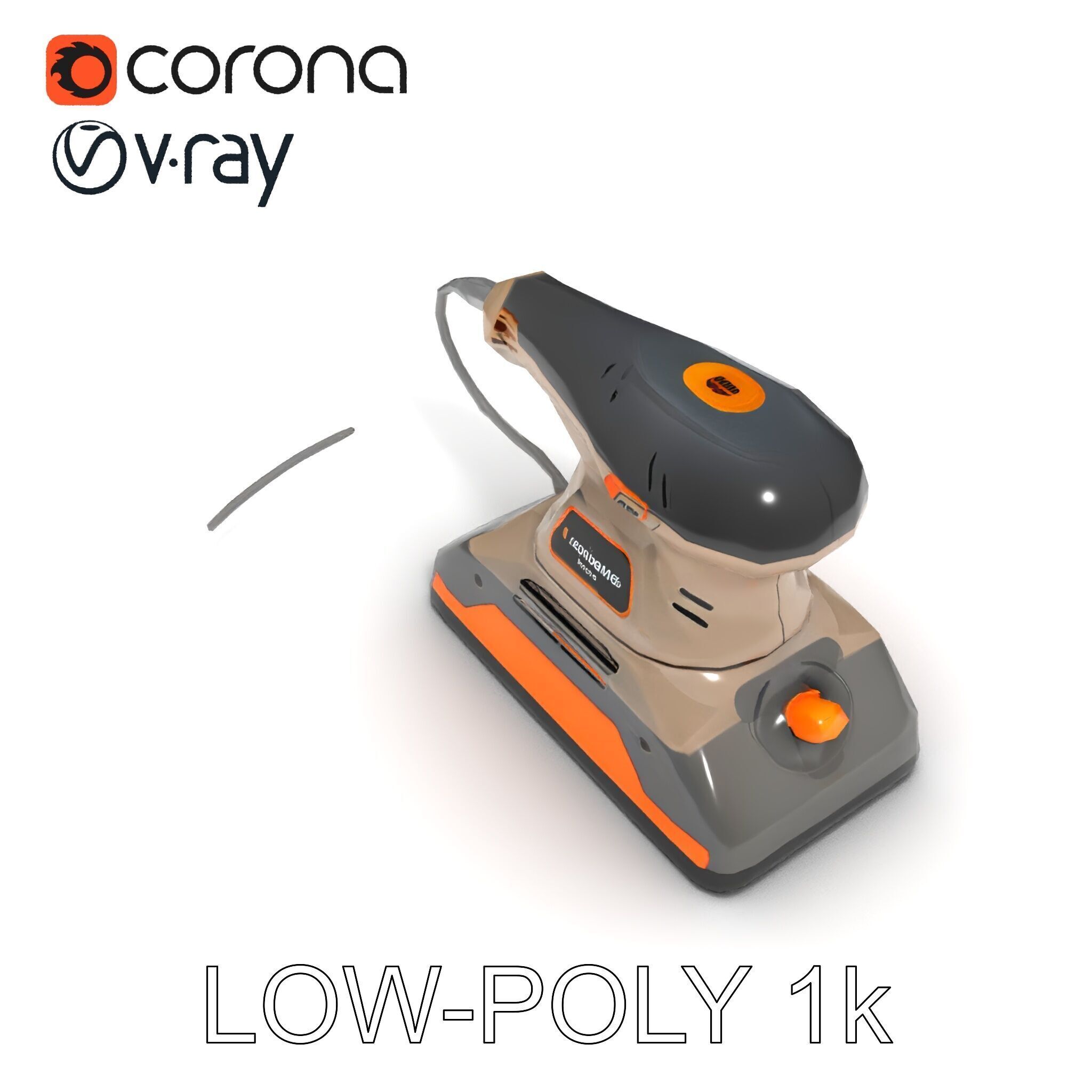 Electric Handheld Sander Model Pack Low-poly 3D model_15