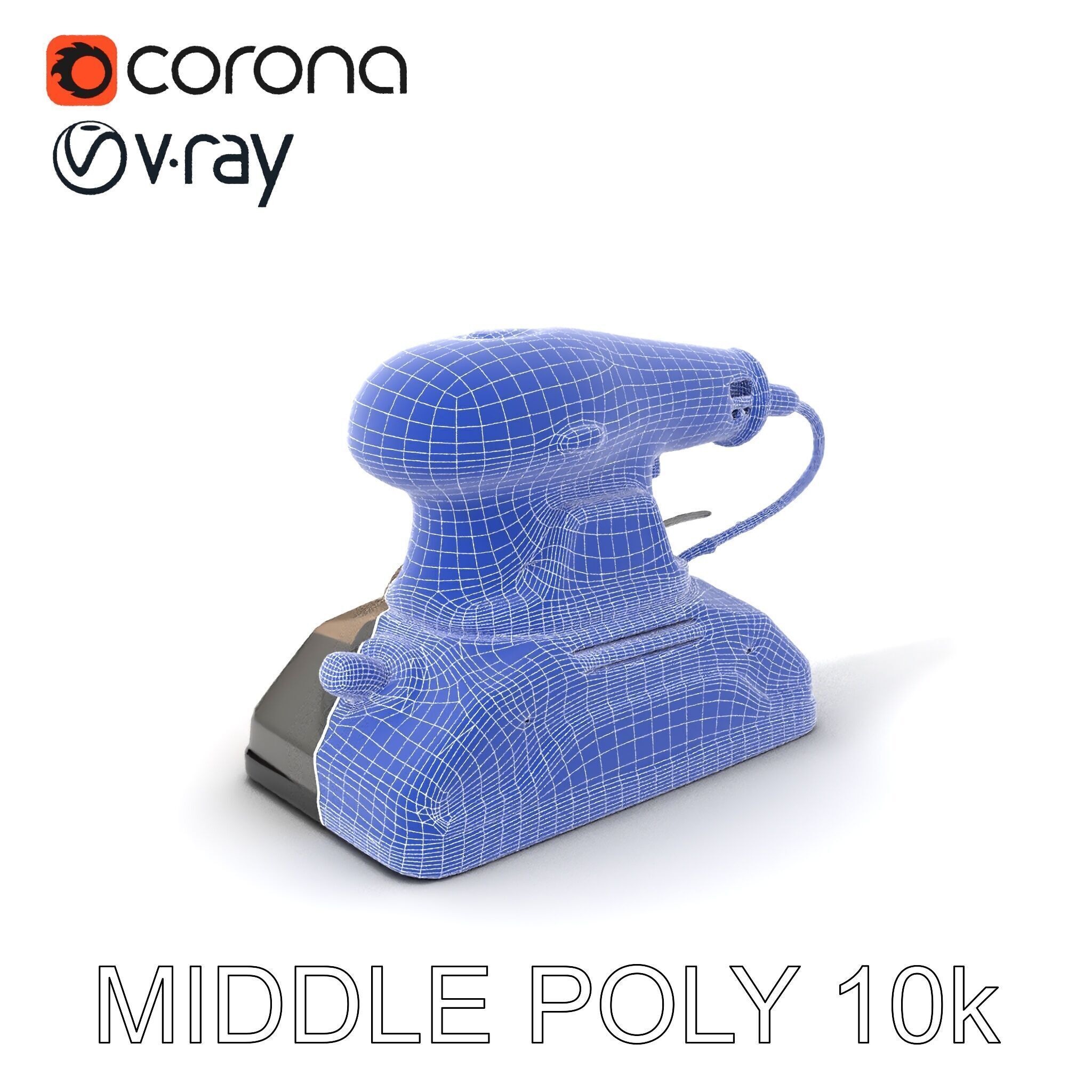 Electric Handheld Sander Model Pack Low-poly 3D model_12