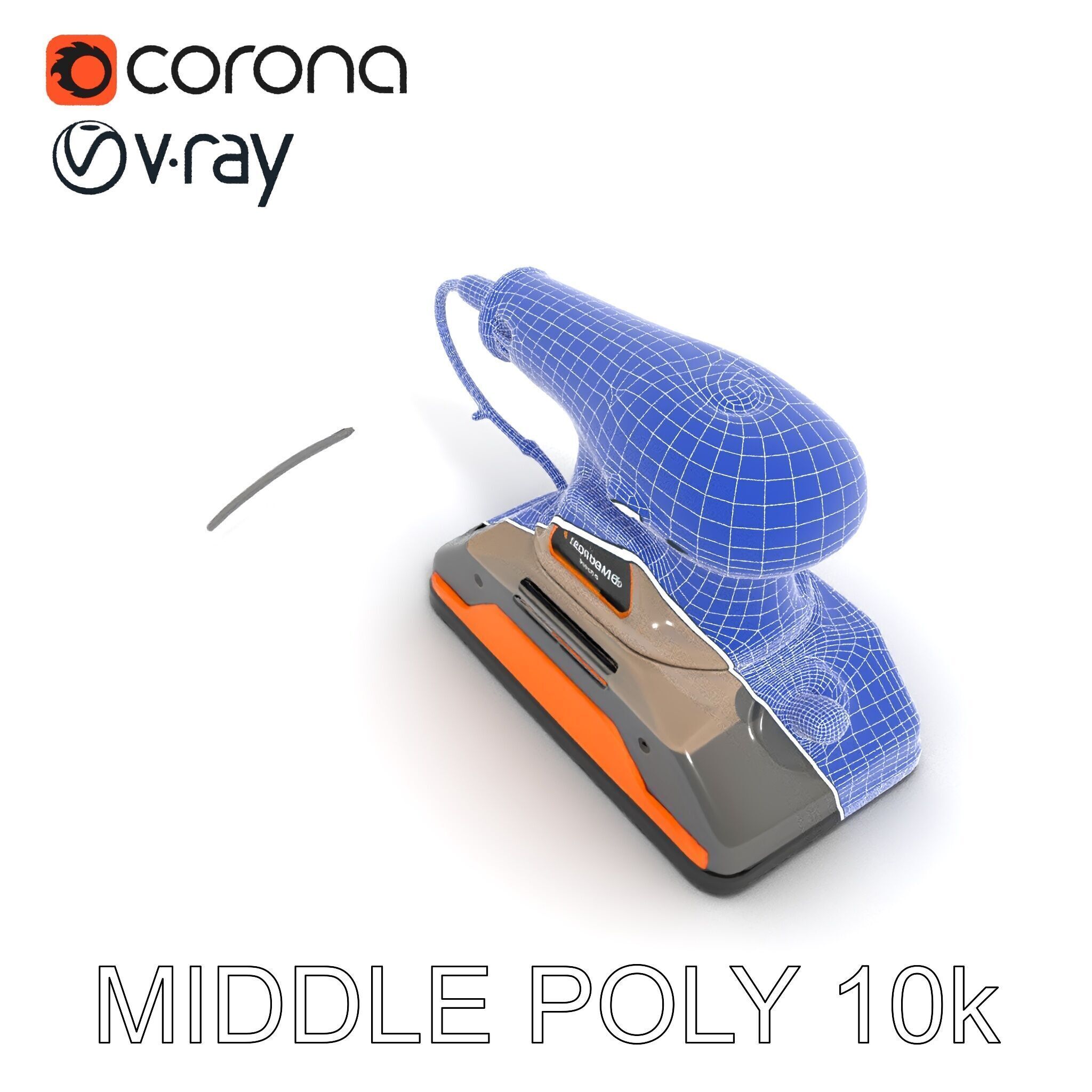 Electric Handheld Sander Model Pack Low-poly 3D model_29