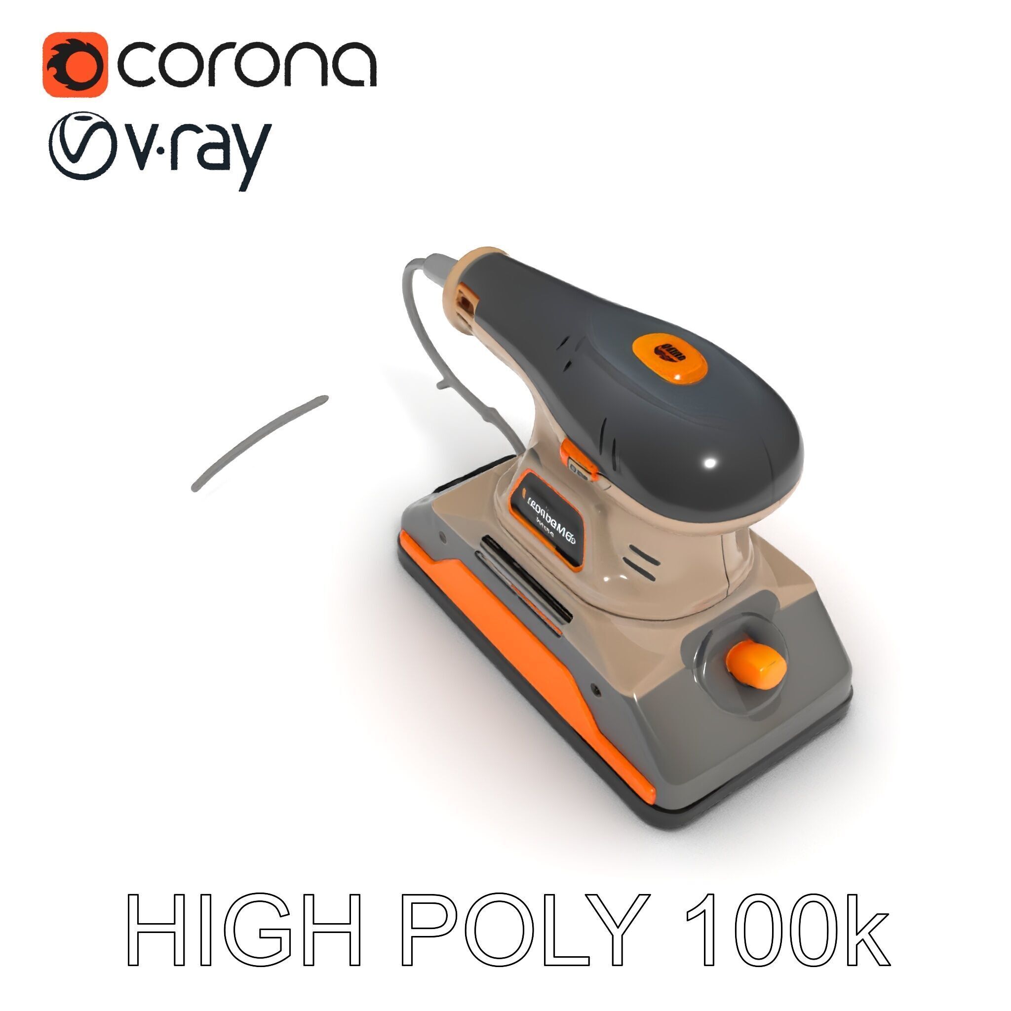 Electric Handheld Sander Model Pack Low-poly 3D model_11