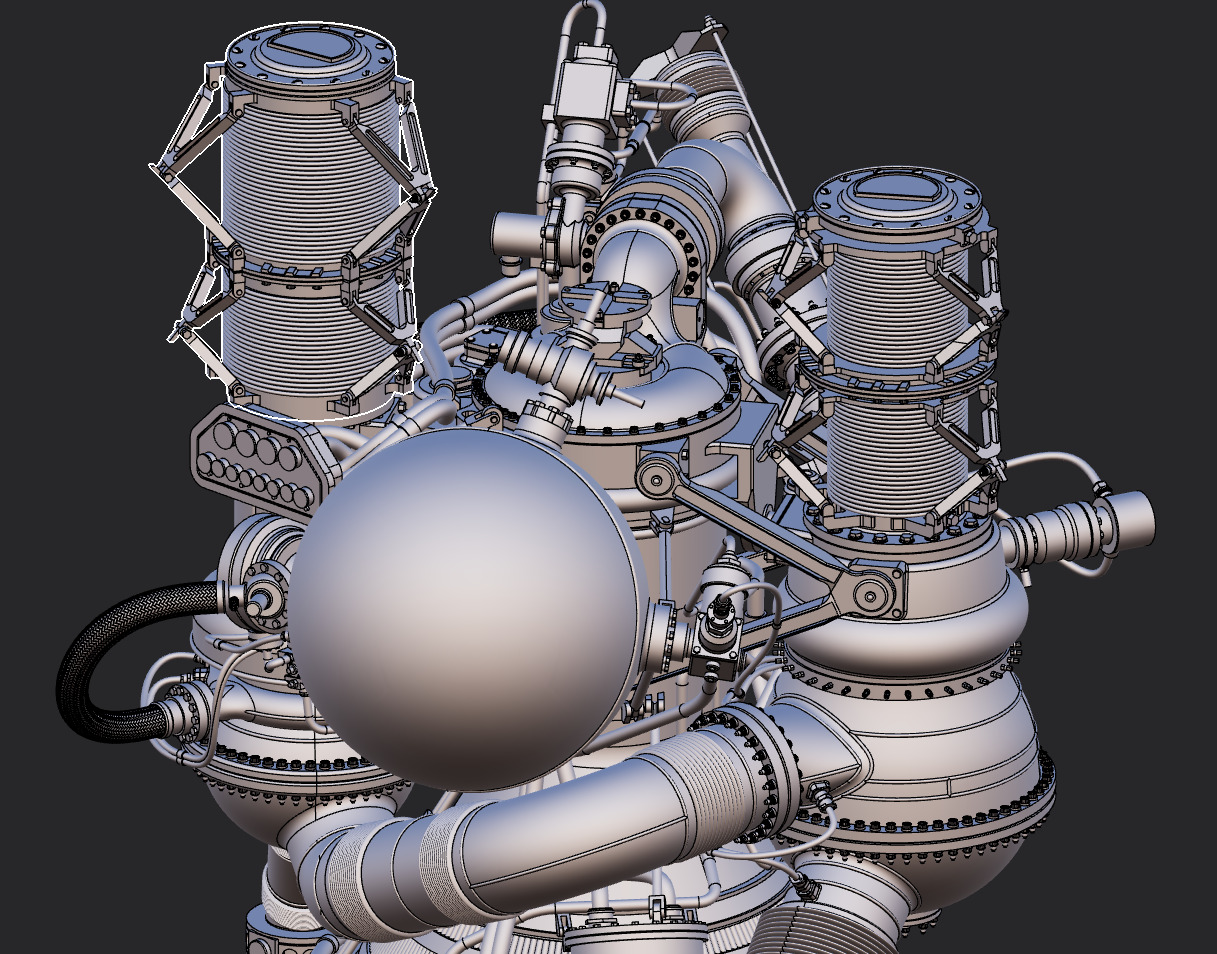 Rocketdyne J-2 Rocket Engine 3D print model_5
