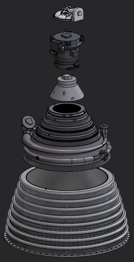 Rocketdyne J-2 Rocket Engine 3D print model_12