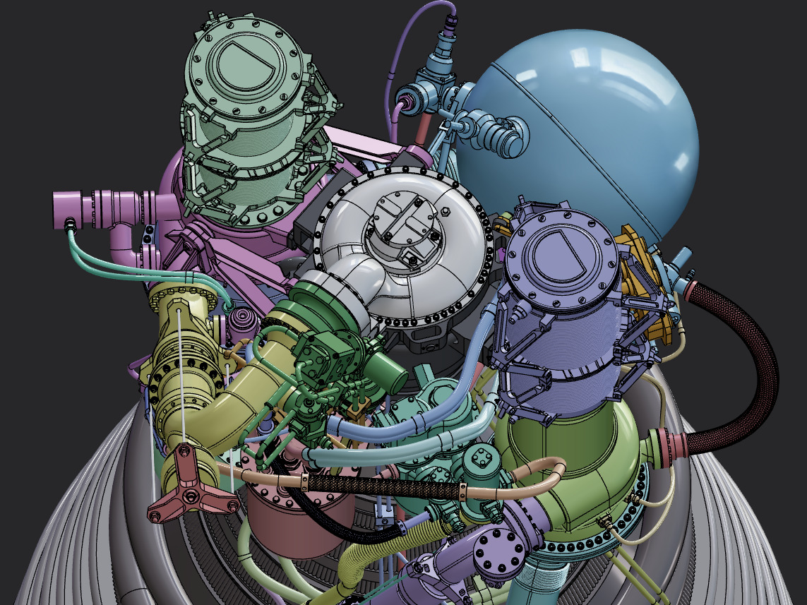 Rocketdyne J-2 Rocket Engine 3D print model_10