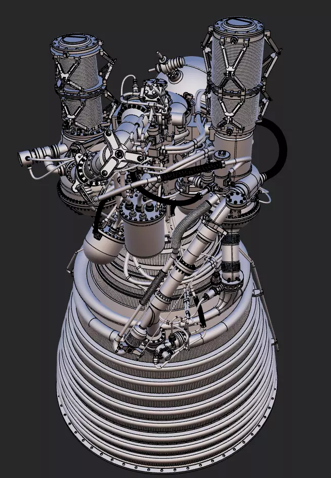 Rocketdyne J-2 Rocket Engine 3D print model_0