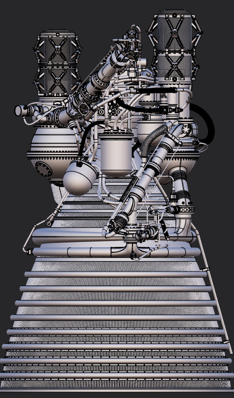 Rocketdyne J-2 Rocket Engine 3D print model_2