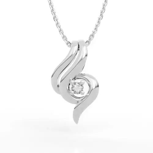 Stunning Swirl Diamond Pendant 3D print model