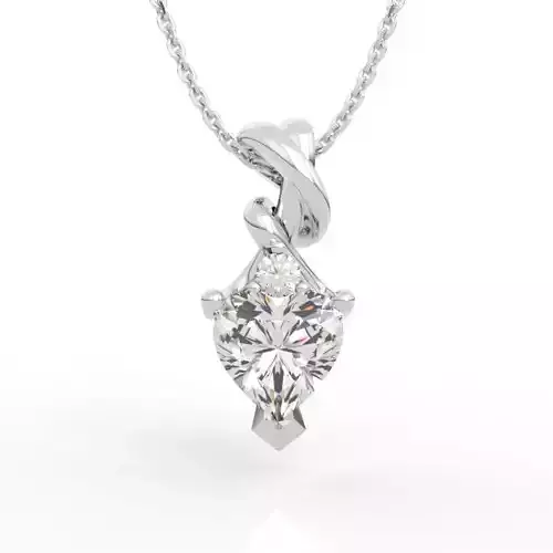 Elegant Heart Shape Gem Pendant Necklace 3D print model