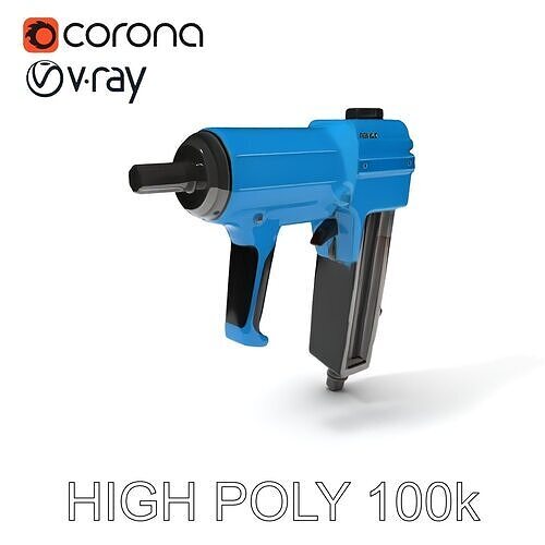 Industrial Nail Gun Model Pack for D Rendering Low-poly 3D model