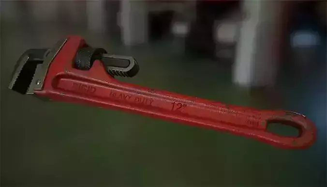 Pipe wrench Low-poly 3D model