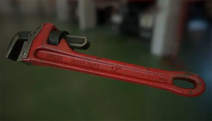 Pipe wrench Low-poly 3D model_0