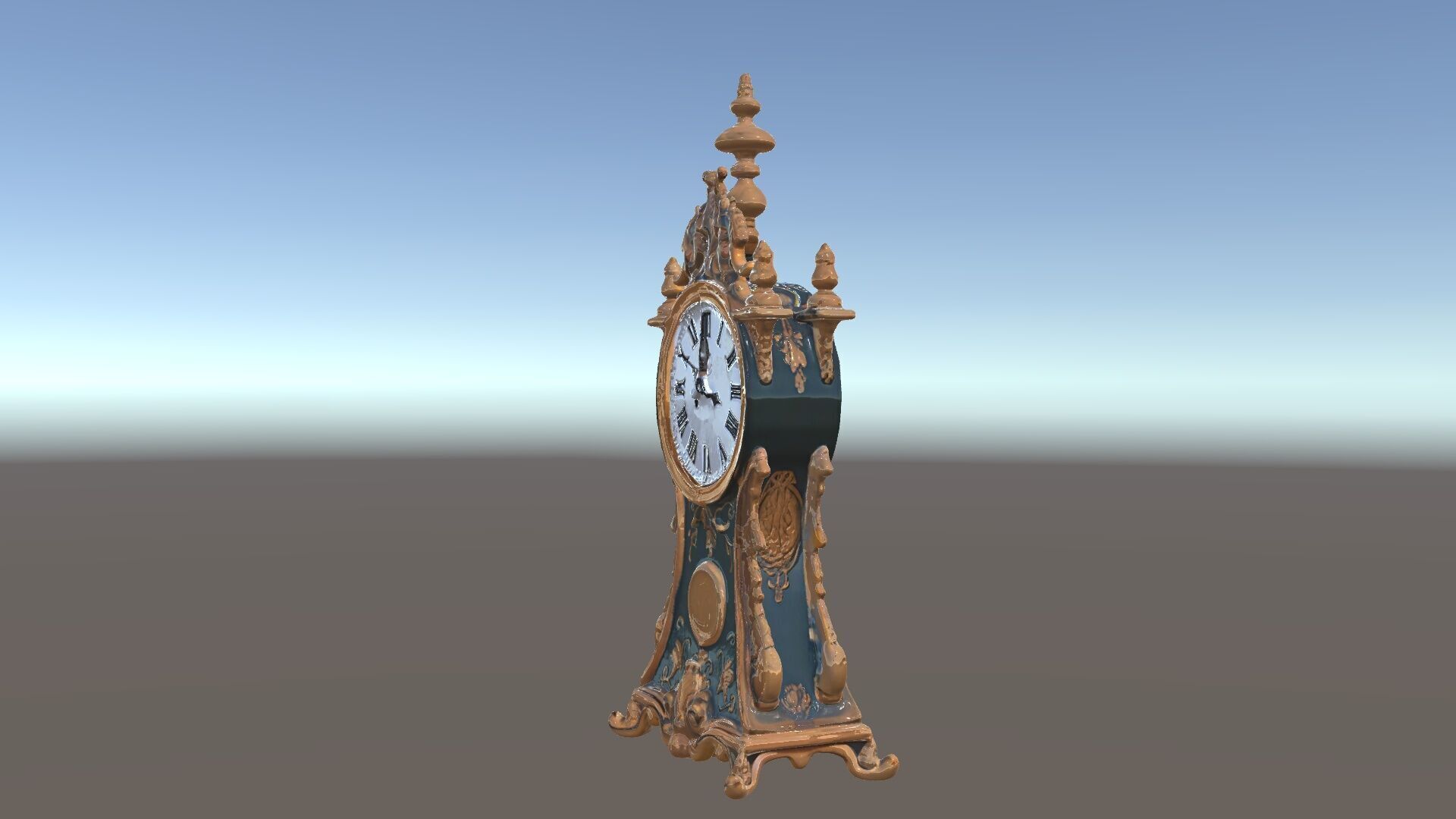 Antique Ornate Clock Model Pack Low-poly 3D model_5