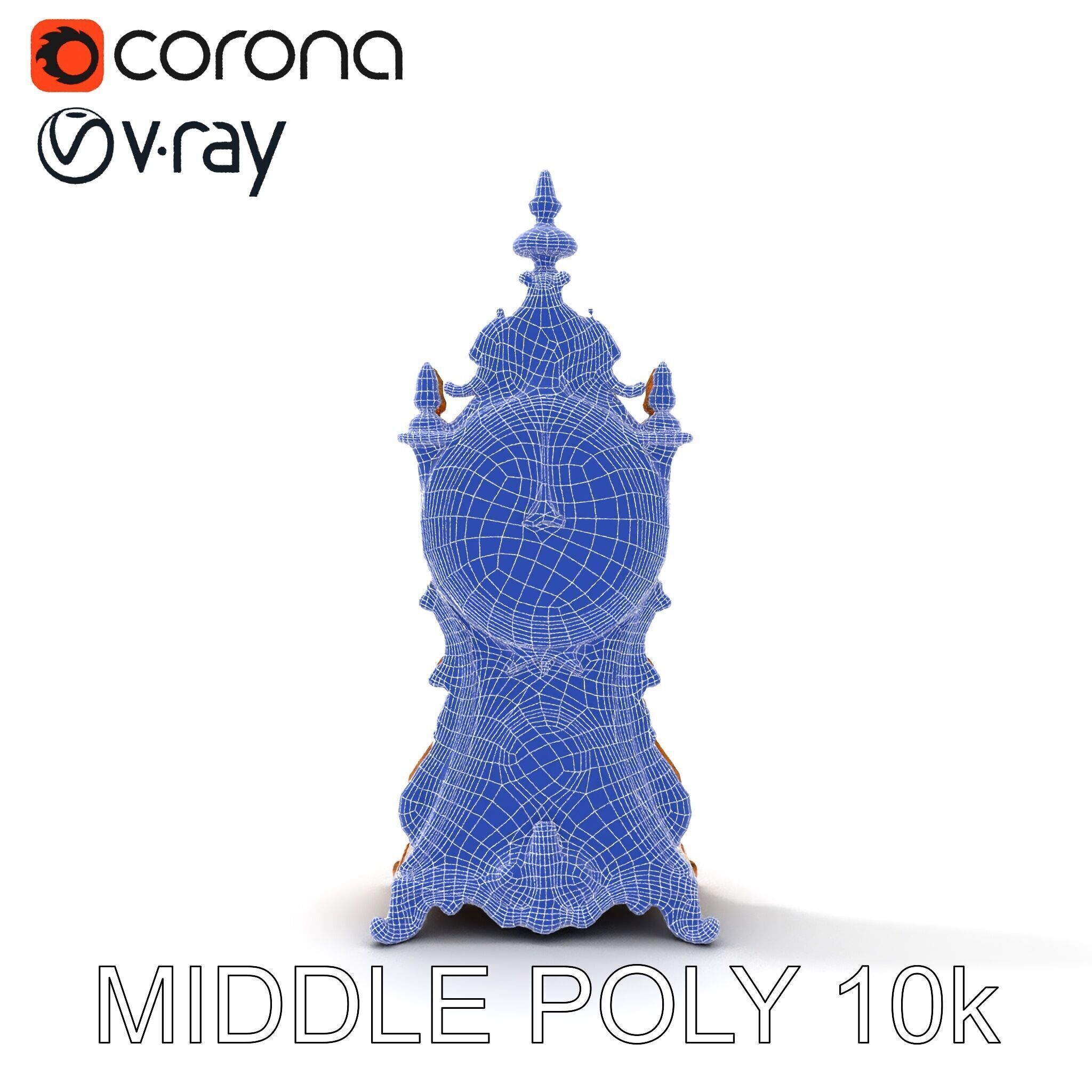 Antique Ornate Clock Model Pack Low-poly 3D model_28