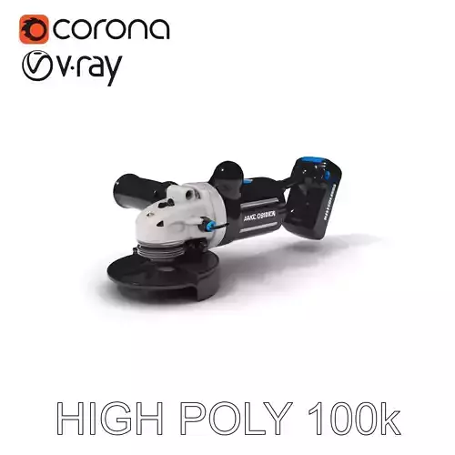 Cordless Angle Grinder D Model Pack for Industrial and Constr... Low-poly 3D model