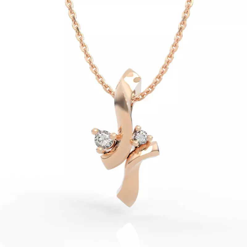 Stunning Twisted Ribbon Diamond Necklace 3D print model