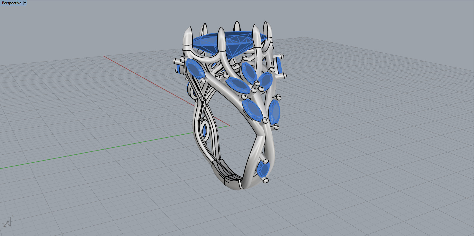 flower branch ring model 1198 3D print model_8
