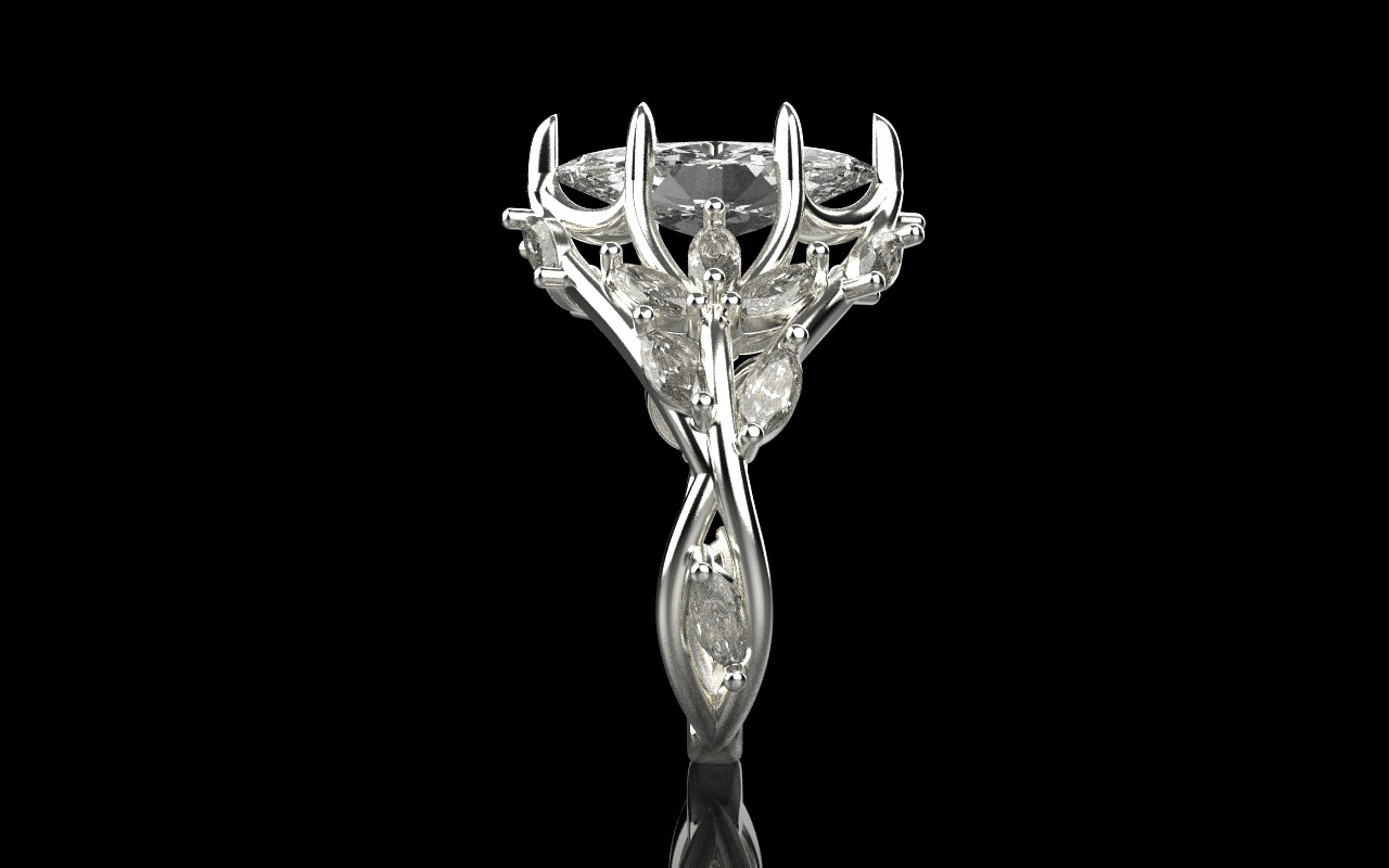 flower branch ring model 1198 3D print model_16