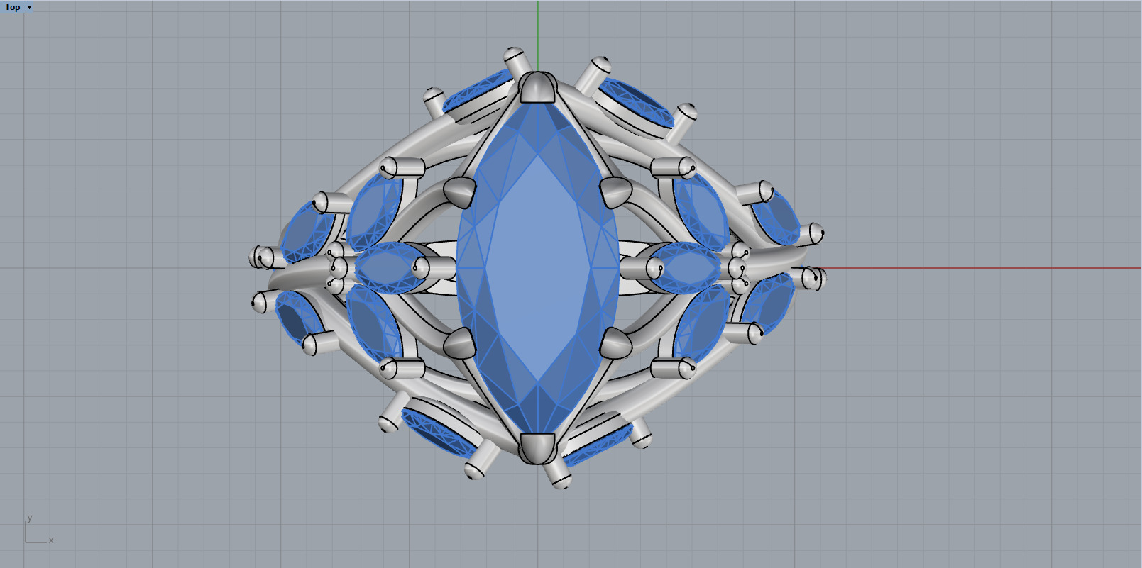 flower branch ring model 1198 3D print model_4