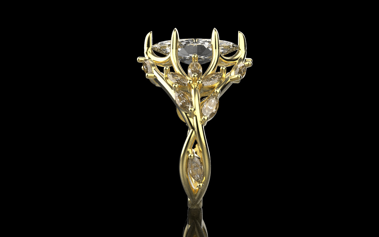 flower branch ring model 1198 3D print model_14