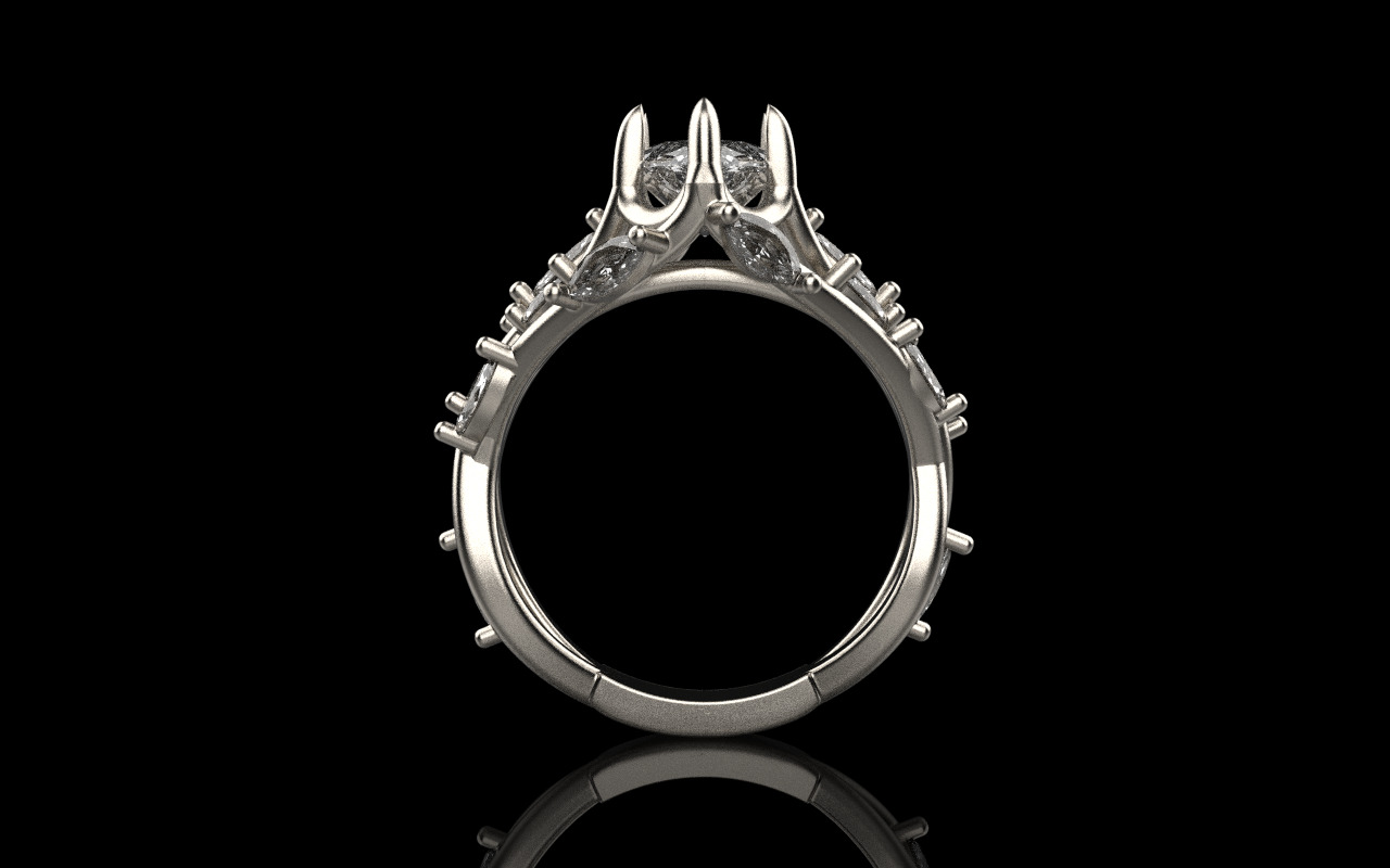 flower branch ring model 1198 3D print model_20