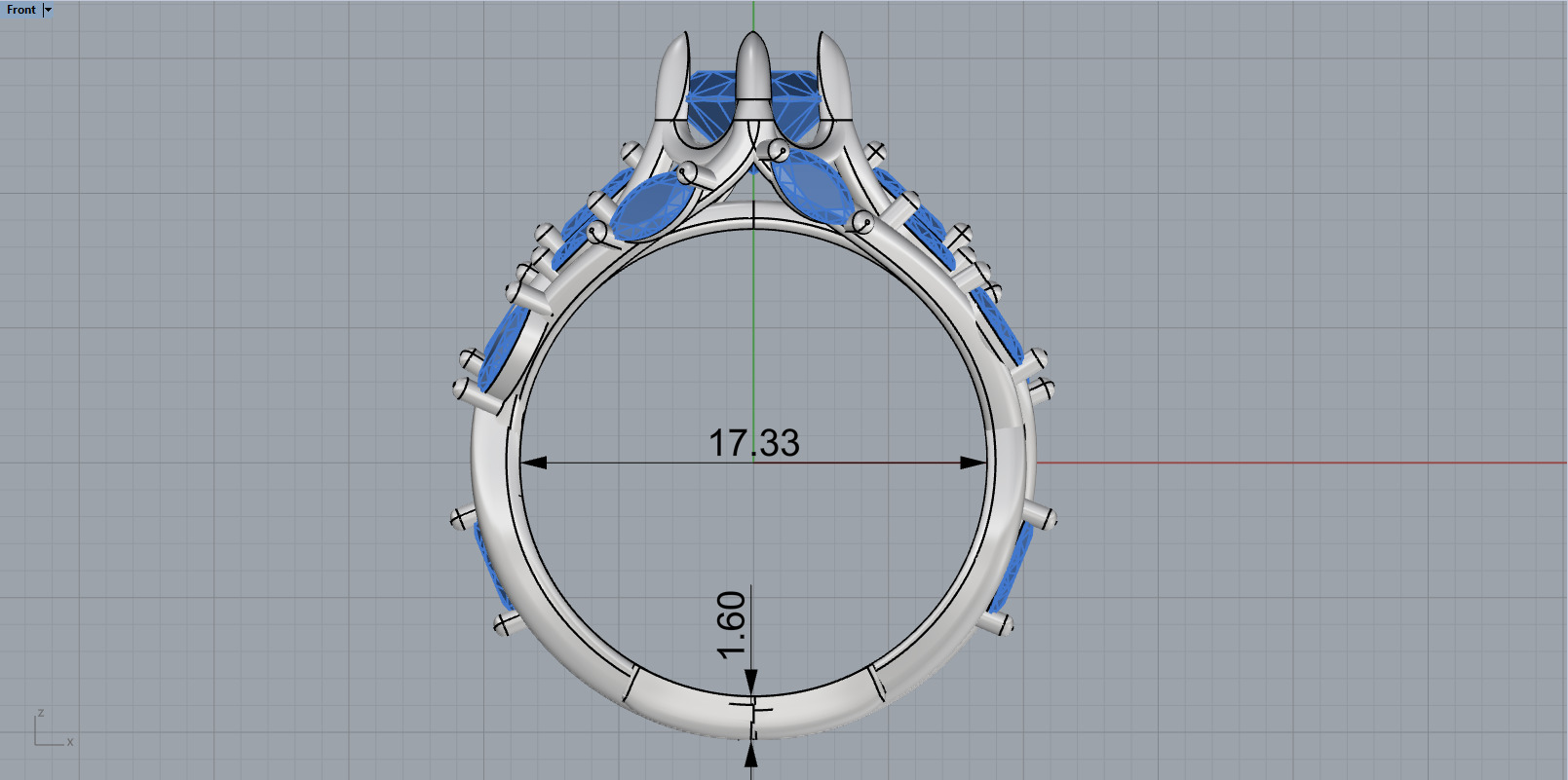 flower branch ring model 1198 3D print model_5