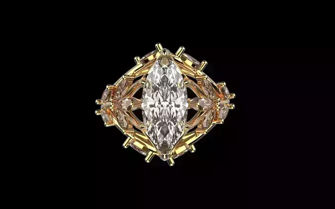 flower branch ring model 1198