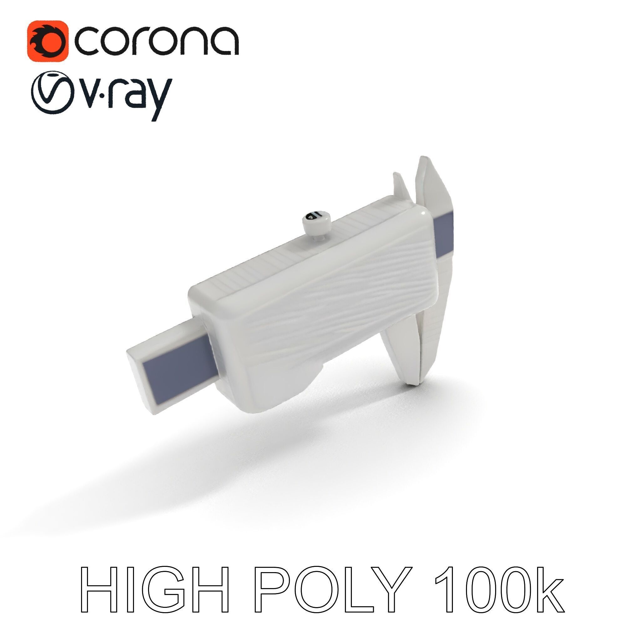 Digital Caliper HighDetail Model Pack for Precision Displays Low-poly 3D model_13