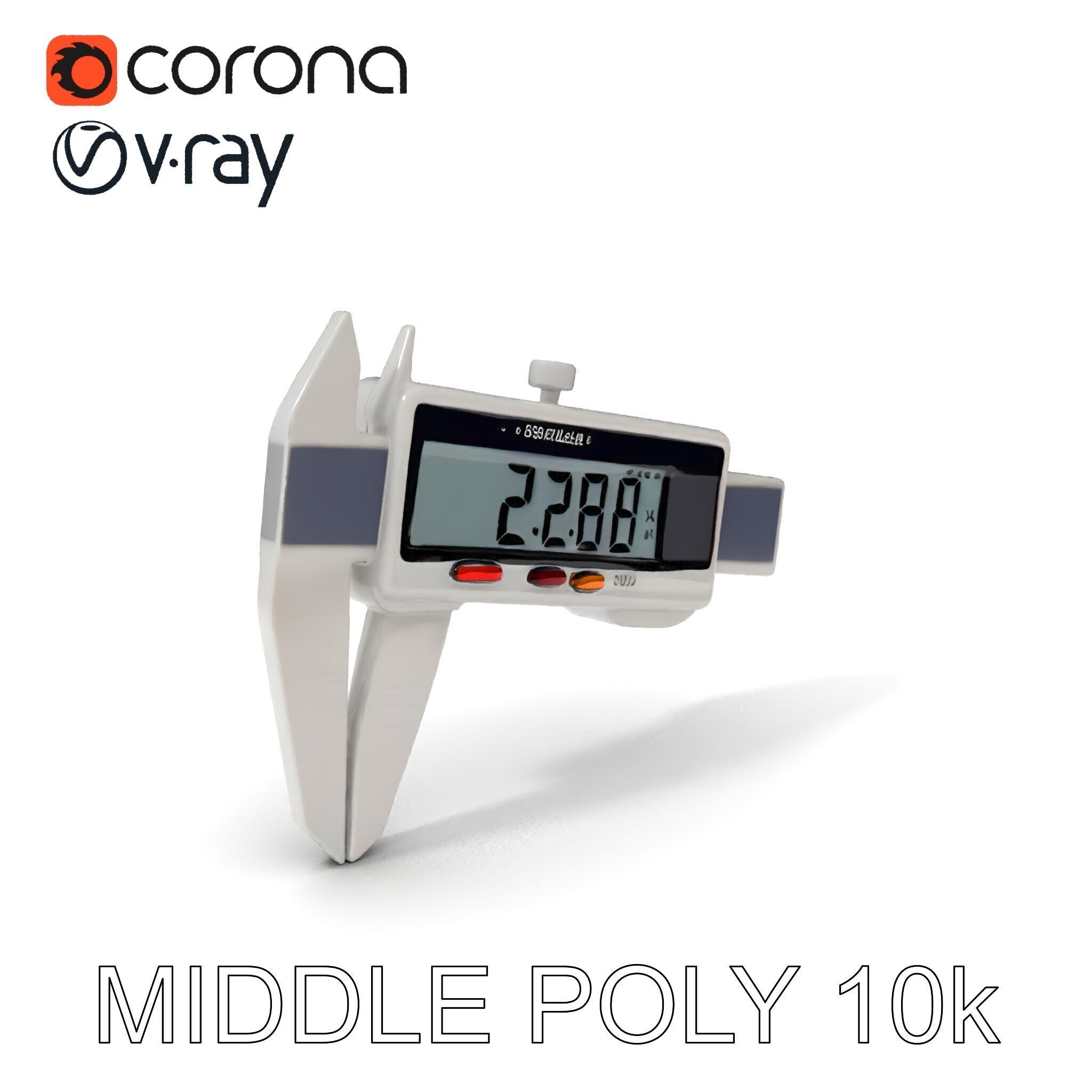 Digital Caliper HighDetail Model Pack for Precision Displays Low-poly 3D model_20