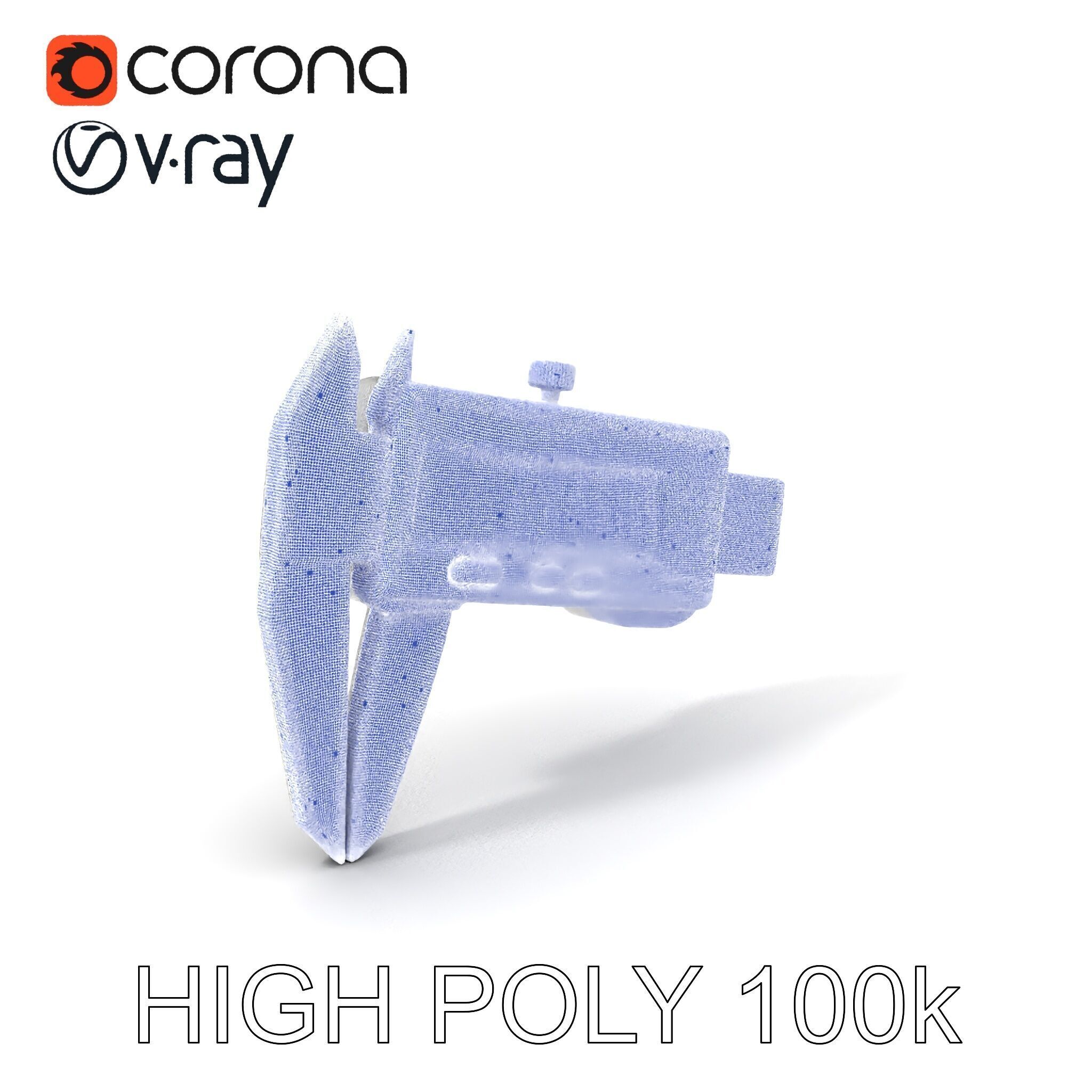 Digital Caliper HighDetail Model Pack for Precision Displays Low-poly 3D model_3