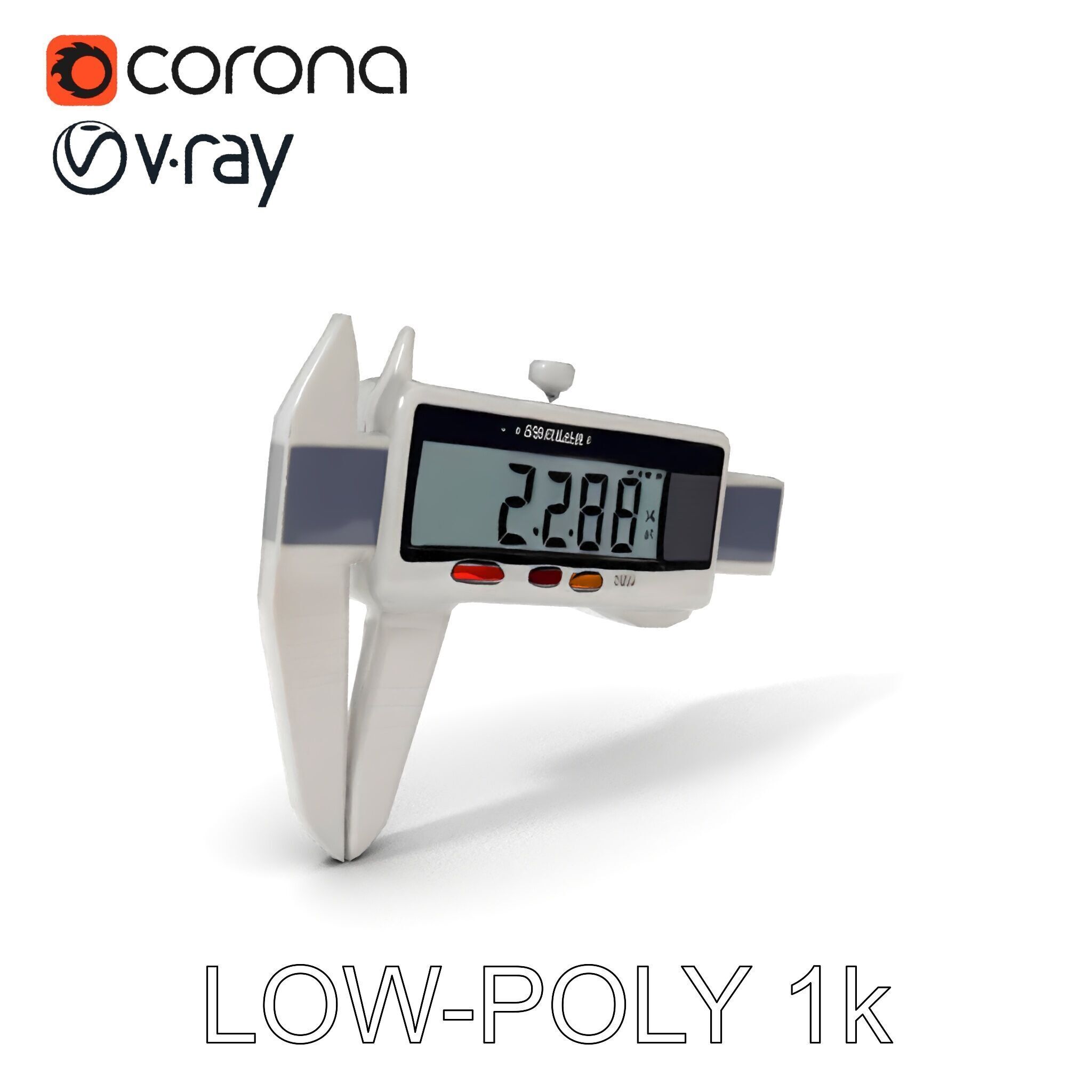 Digital Caliper HighDetail Model Pack for Precision Displays Low-poly 3D model_15