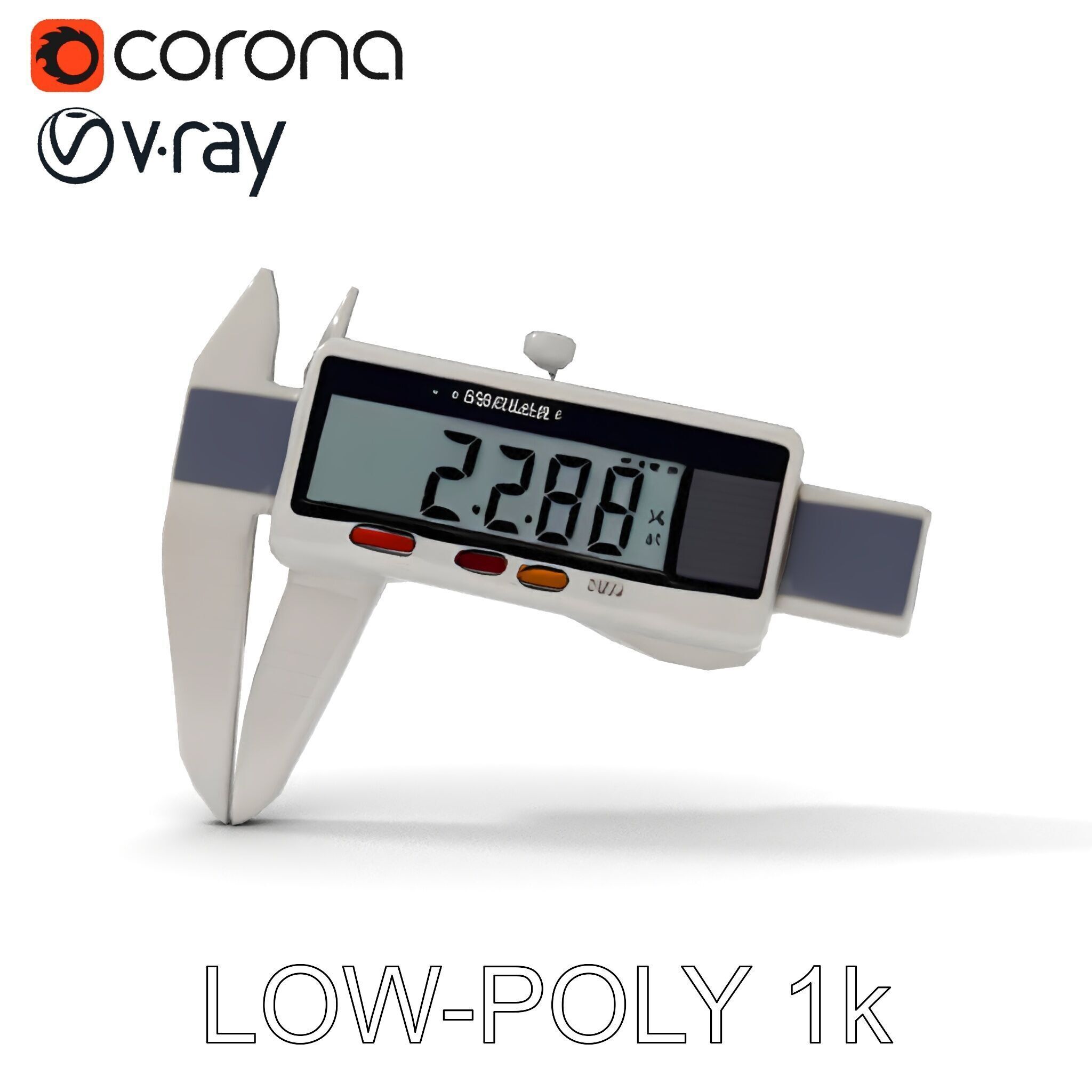 Digital Caliper HighDetail Model Pack for Precision Displays Low-poly 3D model_31