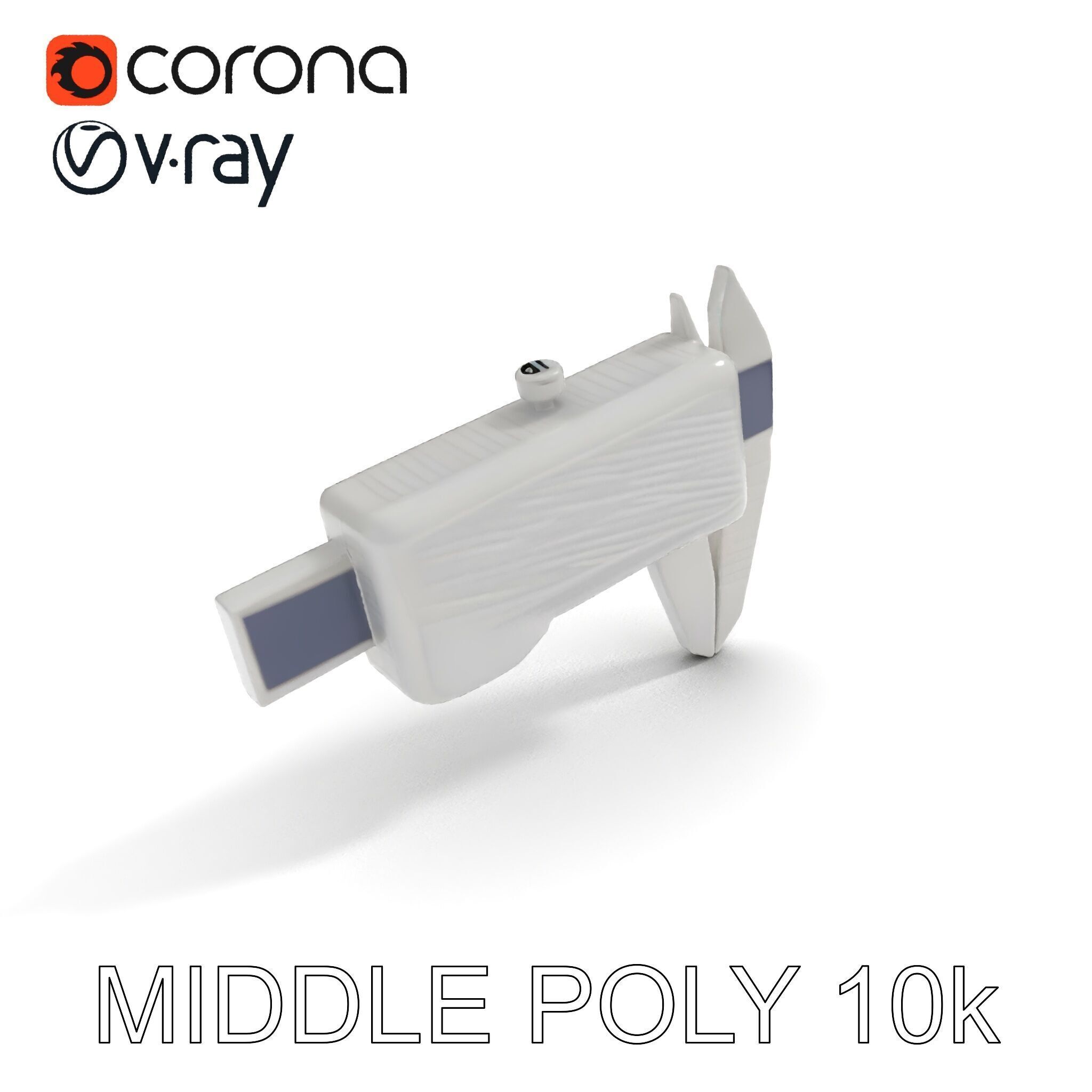 Digital Caliper HighDetail Model Pack for Precision Displays Low-poly 3D model_8