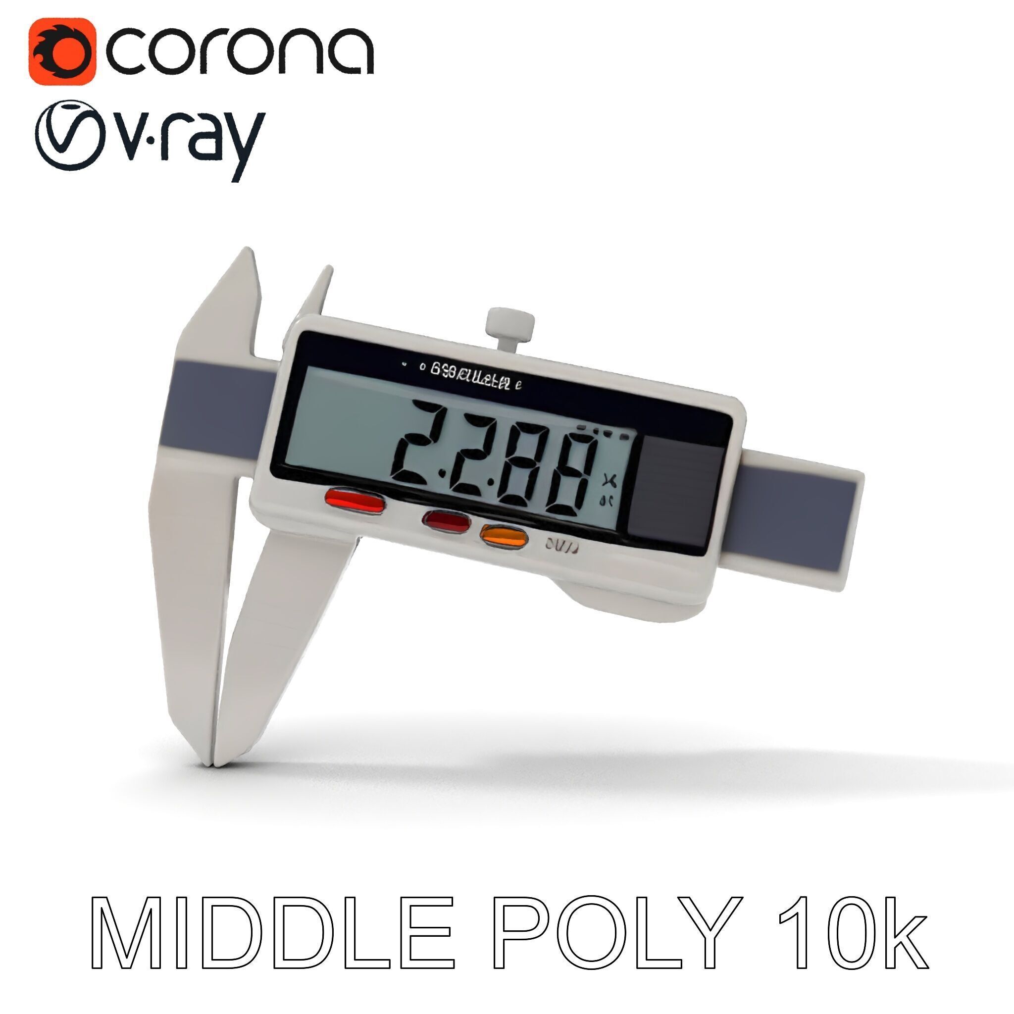 Digital Caliper HighDetail Model Pack for Precision Displays Low-poly 3D model_30