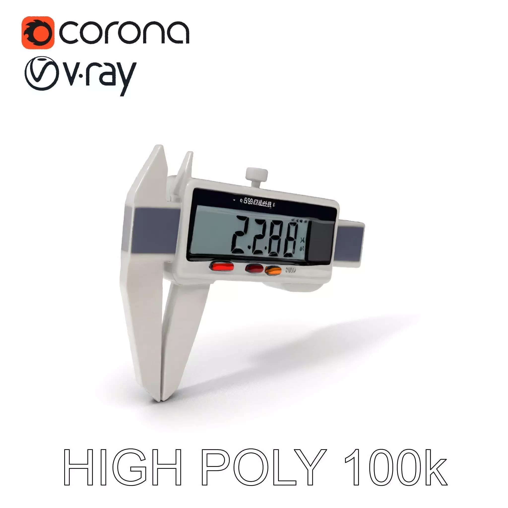 Digital Caliper HighDetail Model Pack for Precision Displays Low-poly 3D model_0