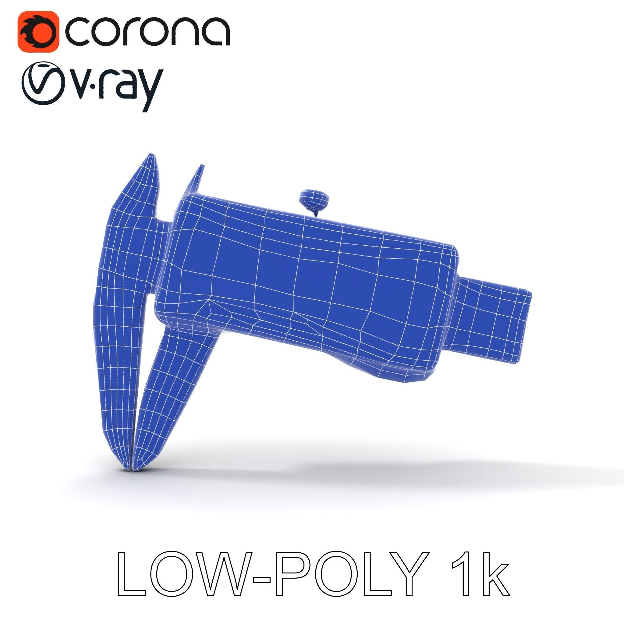 Digital Caliper HighDetail Model Pack for Precision Displays Low-poly 3D model_12